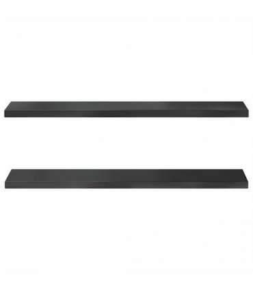 vidaXL Wall Shelves 2 pcs 100x23.5 cm Black Stainless Steel