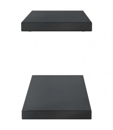 vidaXL Wall Shelves 2 pcs 100x23.5 cm Black Stainless Steel