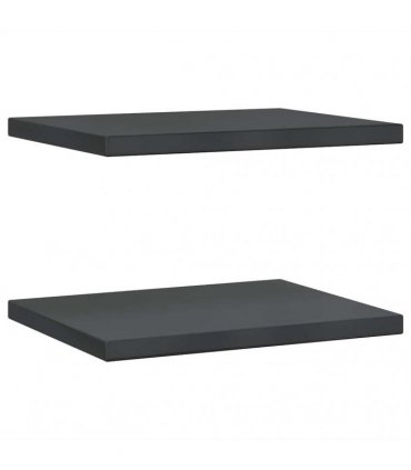 vidaXL Wall Shelves 2 pcs 50x40 cm Black Stainless Steel