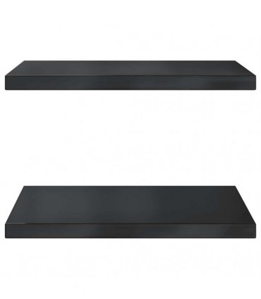 vidaXL Wall Shelves 2 pcs 50x40 cm Black Stainless Steel