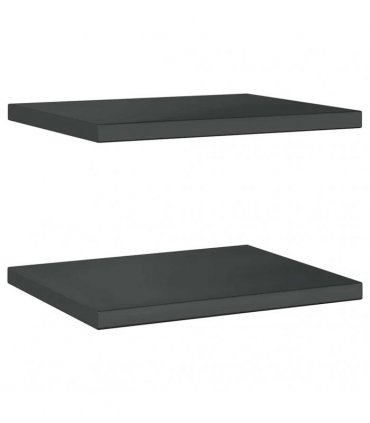 vidaXL Wall Shelves 2 pcs 50x40 cm Black Stainless Steel