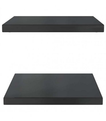 vidaXL Wall Shelves 2 pcs 50x40 cm Black Stainless Steel