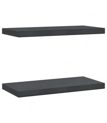 vidaXL Wall Shelves 2 pcs 50x23.5 cm Black Stainless Steel