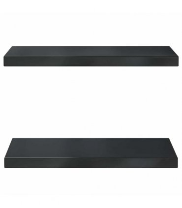 vidaXL Wall Shelves 2 pcs 50x23.5 cm Black Stainless Steel