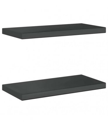 vidaXL Wall Shelves 2 pcs 50x23.5 cm Black Stainless Steel