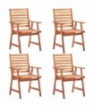 vidaXL Outdoor Dining Chairs 4 pcs Solid Acacia Wood
