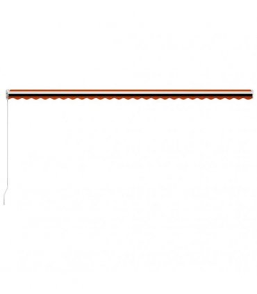 vidaXL Manual Awning 6 x 3 m Orange and Brown Horizontal Stripe