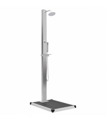 vidaXL Outdoor Shower with Tray WPC Stainless Steel