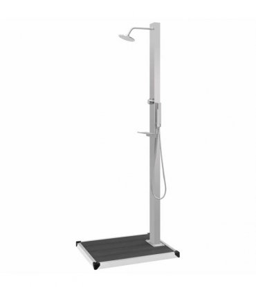 vidaXL Outdoor Shower with Tray WPC Stainless Steel
