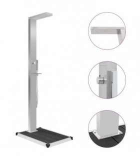 vidaXL Outdoor Shower with Tray WPC Stainless Steel