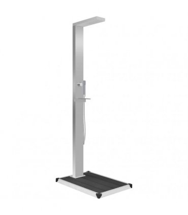 vidaXL Outdoor Shower with Tray WPC Stainless Steel