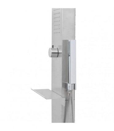 vidaXL Outdoor Shower with Tray WPC Stainless Steel