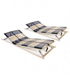 vidaXL Slatted Bed Bases without Mattress 2 pcs with 42 Slats 70x200cm