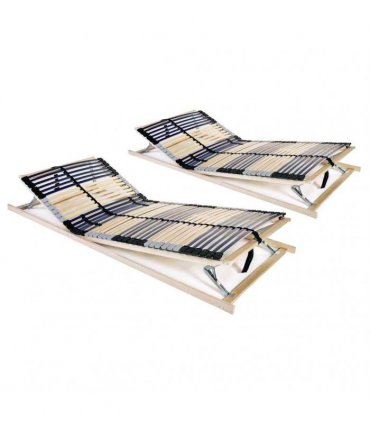 vidaXL Slatted Bed Bases without Mattress 2 pcs with 42 Slats 70x200cm