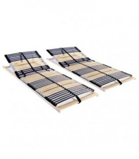 vidaXL Slatted Bed Bases without Mattress 2 pcs with 42 Slats 70x200cm