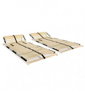 vidaXL Slatted Bed Bases without Mattress 2 pcs with 28 Slats 90x200cm