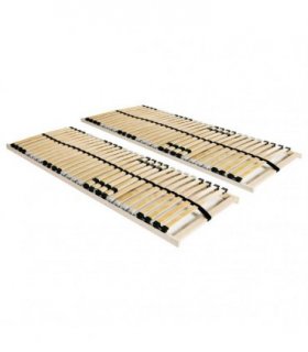 vidaXL Slatted Bed Bases without Mattress 2 pcs with 28 Slats 90x200cm