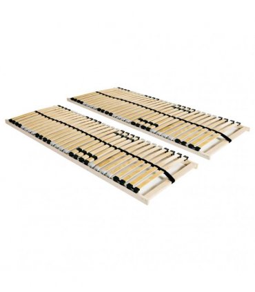 vidaXL Slatted Bed Bases without Mattress 2 pcs with 28 Slats 90x200cm
