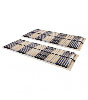 vidaXL Slatted Bed Bases without Mattress 2 pcs with 42 Slats 90x200cm