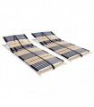 vidaXL Slatted Bed Bases without Mattress 2 pcs with 42 Slats 90x200cm