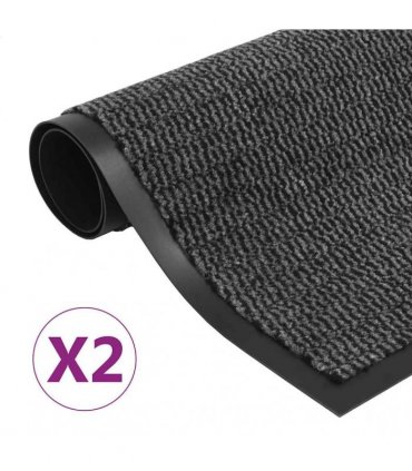 vidaXL Dust Control Mats 2 pcs Rectangular Tufted 40x60 cm Anthracite