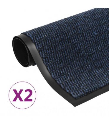 vidaXL Dust Control Mats 2 pcs Rectangular Tufted 40x60 cm Blue