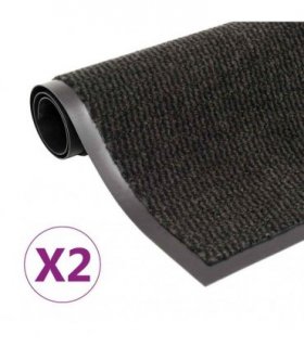 vidaXL Dust Control Mats 2 pcs Rectangular Tufted 60x90 cm Black