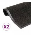 vidaXL Dust Control Mats 2 pcs Rectangular Tufted 60x90 cm Black