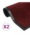 vidaXL Dust Control Mats 2 pcs Rectangular Tufted 80x120 cm Red