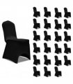 vidaXL Chair Cover Stretch Black 24 pcs