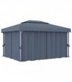 vidaXL Gazebo with Curtain 4x3 m Anthracite Aluminium