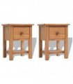 vidaXL Nightstands 2 pcs 36x30x47 cm Solid Oak Wood