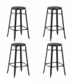 vidaXL Bar Stools 4 pcs Black Steel