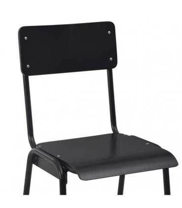 vidaXL Bar Stools 4 pcs Black Solid Plywood Steel