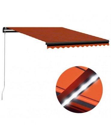 vidaXL Manual Awning with Solar LED 3.5 x 2.5 m