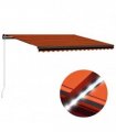 vidaXL Manual Awning with Solar LED 4.5 x 3 m