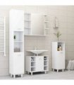 vidaXL 4 Piece Bathroom Furniture Set White Engineered Wood