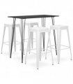 vidaXL 5 Piece Bar Set Black and White
