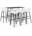 vidaXL 7 Piece Bar Set Black and White