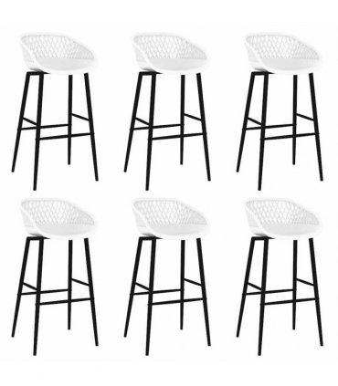 vidaXL 7 Piece Bar Set Black and White