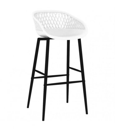 vidaXL 7 Piece Bar Set Black and White