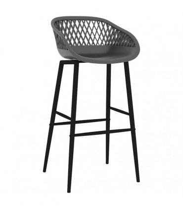 vidaXL 7 Piece Bar Set Black and Grey
