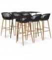 vidaXL 7 Piece Bar Set Black