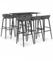 vidaXL 7 Piece Bar Set Black and Grey