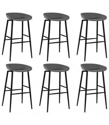 vidaXL 7 Piece Bar Set Black and Grey