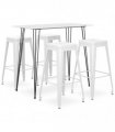 vidaXL 5 Piece Bar Set White