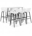 vidaXL 7 Piece Bar Set White