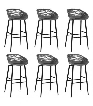 vidaXL 7 Piece Bar Set White and Grey