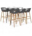 vidaXL 7 Piece Bar Set White and Grey