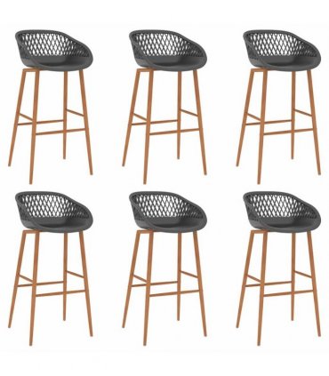vidaXL 7 Piece Bar Set White and Grey